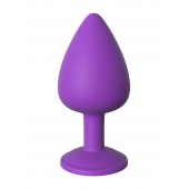 Фиолетовая анальная пробка со стразом Her Little Gem Large Plug - 9,5 см. - Pipedream - купить с доставкой в Тамбове