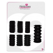 Набор из 7 черных насадок PENIS SLEEVES SET - Dream Toys - в Тамбове купить с доставкой
