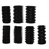 Набор из 7 черных насадок PENIS SLEEVES SET - Dream Toys - в Тамбове купить с доставкой