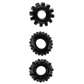 Набор из 3 черных эрекционных колец SET OF 3 COCKRINGS - Dream Toys - в Тамбове купить с доставкой