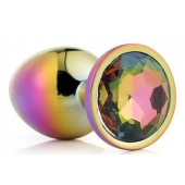 Голографическая анальная втулка с радужным кристаллом - 7,1 см. - Dream Toys - купить с доставкой в Тамбове