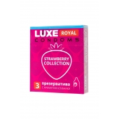 Презервативы с ароматом клубники LUXE Royal Strawberry Collection - 3 шт. - Luxe - купить с доставкой в Тамбове