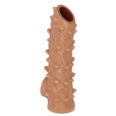 Телесная насадка с шипами и открытой головкой Nude Sleeve L - 14 см. - KOKOS - в Тамбове купить с доставкой