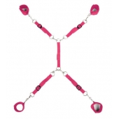 Ярко-розовый набор фиксаций на кровати Classic Bed Spreader - Lux Fetish - купить с доставкой в Тамбове