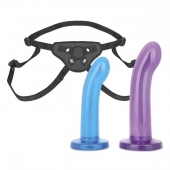 Страпон унисекс Beginners Strap-On с 2 насадками - 15 и 13 см. - Lux Fetish - купить с доставкой в Тамбове