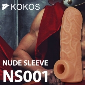 Телесная открытая насадка-реалистик с подхватом мошонки Nude Sleeve S - 10 см. - KOKOS - в Тамбове купить с доставкой