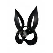 Черная кожаная маска зайки Miss Bunny - БДСМ Арсенал - купить с доставкой в Тамбове
