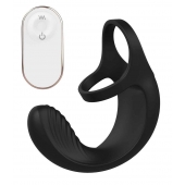 Черный анальный стимулятор с эрекционными кольцами Remote Couple Teaser - Dream Toys - в Тамбове купить с доставкой
