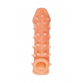 Телесная закрытая насадка с пупырышками Cock Sleeve Size L - 17,6 см. - KOKOS - в Тамбове купить с доставкой