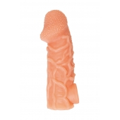 Телесная закрытая насадка с венками Cock Sleeve Size M - 15,6 см. - KOKOS - в Тамбове купить с доставкой