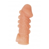 Телесная закрытая насадка с шишечками Cock Sleeve Size M - 15,6 см. - KOKOS - в Тамбове купить с доставкой