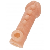 Телесная закрытая насадка с шишечками Cock Sleeve Size L - 17,6 см. - KOKOS - в Тамбове купить с доставкой
