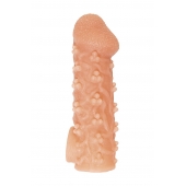 Телесная закрытая насадка с пучками шишечек Cock Sleeve Size L - 17,6 см. - KOKOS - в Тамбове купить с доставкой