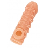 Телесная закрытая насадка с пучками шишечек Cock Sleeve Size L - 17,6 см. - KOKOS - в Тамбове купить с доставкой