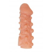 Телесная закрытая насадка с шариками Cock Sleeve Size S - 13,8 см. - KOKOS - в Тамбове купить с доставкой