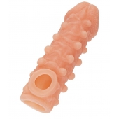 Телесная закрытая насадка с шариками Cock Sleeve Size S - 13,8 см. - KOKOS - в Тамбове купить с доставкой