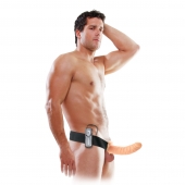 Телесный полый страпон с вибрацией 8  Vibrating Hollow Strap-On - 20,5 см. - Pipedream - купить с доставкой в Тамбове