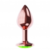 Пробка цвета розового золота с лаймовым кристаллом Diamond Emerald Shine S - 7,2 см. - Lola Games - купить с доставкой в Тамбове