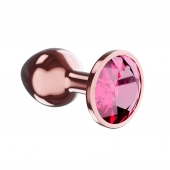 Пробка цвета розового золота с малиновым кристаллом Diamond Ruby Shine L - 8,3 см. - Lola Games - купить с доставкой в Тамбове