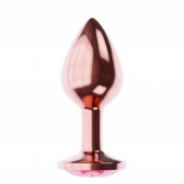 Пробка цвета розового золота с малиновым кристаллом Diamond Ruby Shine L - 8,3 см. - Lola Games - купить с доставкой в Тамбове