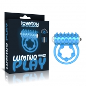 Голубое, светящееся в темноте виброкольцо Lumino Play Vibrating Penis Ring - Lovetoy - в Тамбове купить с доставкой