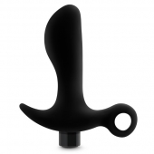 Черный анальный вибратор Silicone Vibrating Prostate Massager 01 - 10,8 см. - Blush Novelties - в Тамбове купить с доставкой