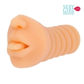 Телесный мастурбатор-ротик с высунутым язычком - Bior toys - в Тамбове купить с доставкой