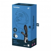 Черный анальный вибратор Heat Climax+ с функцией нагрева - 20,6 см. - Satisfyer - в Тамбове купить с доставкой