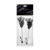 Зажимы для сосков с черными перьями Sweet Caress Feather Nipple Clumps - Sweet Caress - купить с доставкой в Тамбове