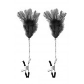 Зажимы для сосков с черными перьями Sweet Caress Feather Nipple Clumps - Sweet Caress - купить с доставкой в Тамбове