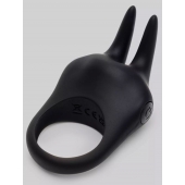 Черное эрекционное виброкольцо Sensation Rechargeable Vibrating Rabbit Love Ring - Fifty Shades of Grey - в Тамбове купить с доставкой
