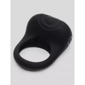 Черное эрекционное виброкольцо Sensation Rechargeable Vibrating Love Ring - Fifty Shades of Grey - в Тамбове купить с доставкой
