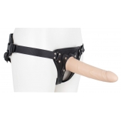 Пустотелый страпон Harness CLASSIC с бандажом - 19,5 см. - LOVETOY (А-Полимер) - купить с доставкой в Тамбове