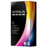 Цветные ароматизированные презервативы VITALIS PREMIUM color   flavor - 12 шт. - Vitalis - купить с доставкой в Тамбове