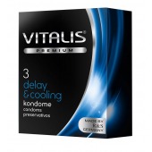 Презервативы VITALIS PREMIUM delay   cooling с охлаждающим эффектом - 3 шт. - Vitalis - купить с доставкой в Тамбове