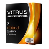 Ребристые презервативы VITALIS PREMIUM ribbed - 3 шт. - Vitalis - купить с доставкой в Тамбове