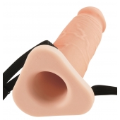 Телесный реалистичный фаллоимитатор с полостью Silicone Hollow Extension - 20 см. - Pipedream - купить с доставкой в Тамбове