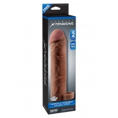 Коричневая насадка с кольцом Perfect 2 Extension with Ball Strap - 19 см. - Pipedream - в Тамбове купить с доставкой