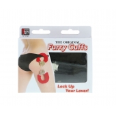 Металлические наручники с чёрной меховой опушкой - Dream Toys - купить с доставкой в Тамбове