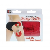 Металлические наручники с красной меховой опушкой METAL HANDCUFF WITH PLUSH RED - Dream Toys - купить с доставкой в Тамбове