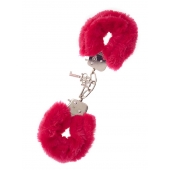 Металлические наручники с красной меховой опушкой METAL HANDCUFF WITH PLUSH RED - Dream Toys - купить с доставкой в Тамбове