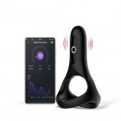 Черное виброкольцо Magic Motion Rise с подхватом мошонки - Magic Motion - в Тамбове купить с доставкой