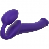 Фиолетовый безремневой страпон Silicone Bendable Strap-On - size S - Strap-on-me - купить с доставкой в Тамбове