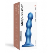 Голубая насадка Strap-On-Me Dildo Plug Balls size L - Strap-on-me - купить с доставкой в Тамбове