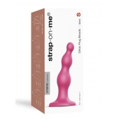 Розовая насадка Strap-On-Me Dildo Plug Beads size S - Strap-on-me - купить с доставкой в Тамбове