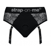 Черные трусики для насадок Diva Lingerie Harness - size S - Strap-on-me - купить с доставкой в Тамбове