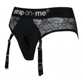 Черные трусики для насадок Diva Lingerie Harness - size L - Strap-on-me - купить с доставкой в Тамбове