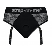 Черные трусики для насадок Diva Lingerie Harness - size L - Strap-on-me - купить с доставкой в Тамбове
