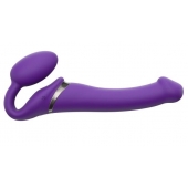 Фиолетовый безремневой вибрострапон Vibrating Bendable Strap-On - size L - Strap-on-me - купить с доставкой в Тамбове
