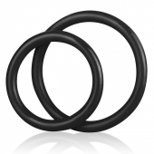 Набор из двух черных силиконовых колец разного диаметра SILICONE COCK RING SET - BlueLine - в Тамбове купить с доставкой
